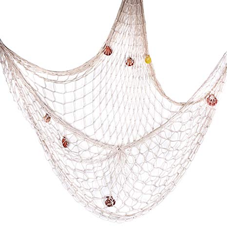 FILET PECHEUR CORDE A/COQUILL 100X150CM NATUREL
