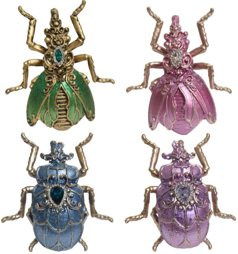 INSECTE POLYRESINE AVEC SEQUIN STRASS 3X8.8X9.3CM