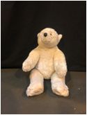 PELUCHE OURS ASSIS BLANC 0.6X0.4M 40X40X60CM