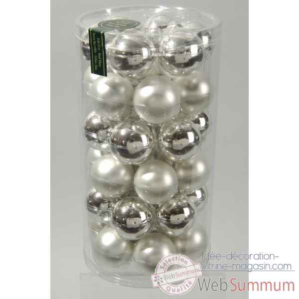 MINI BOULES EN VERRE BRILLANT MATT ARGENT