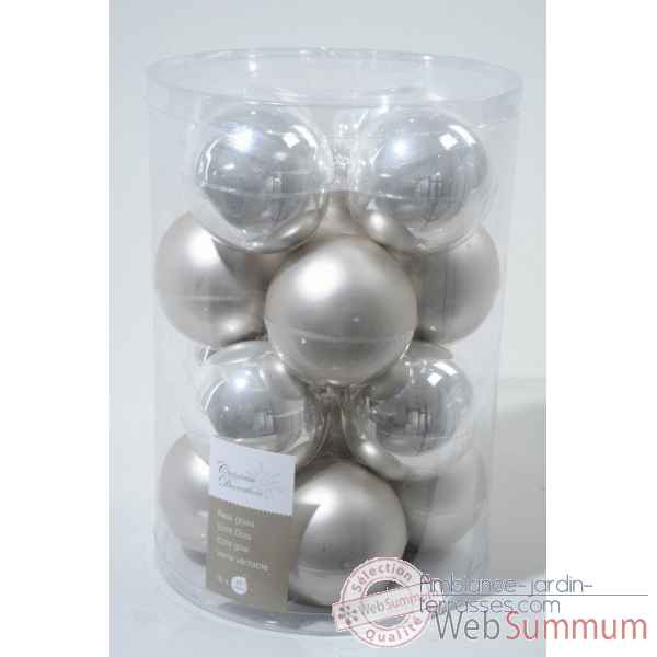 BOULE UNIE EMAIL 80MM ARGENT SATINE