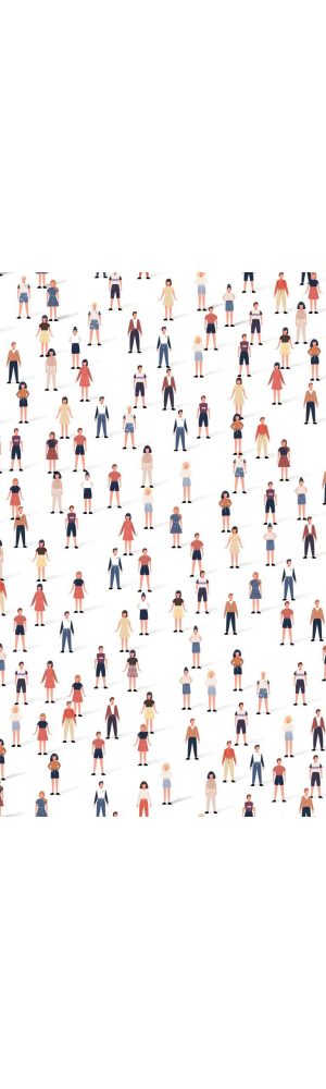 Crowd different people seamless background. Large group of citizen in flat style with shadows. Vector illustration men and women set