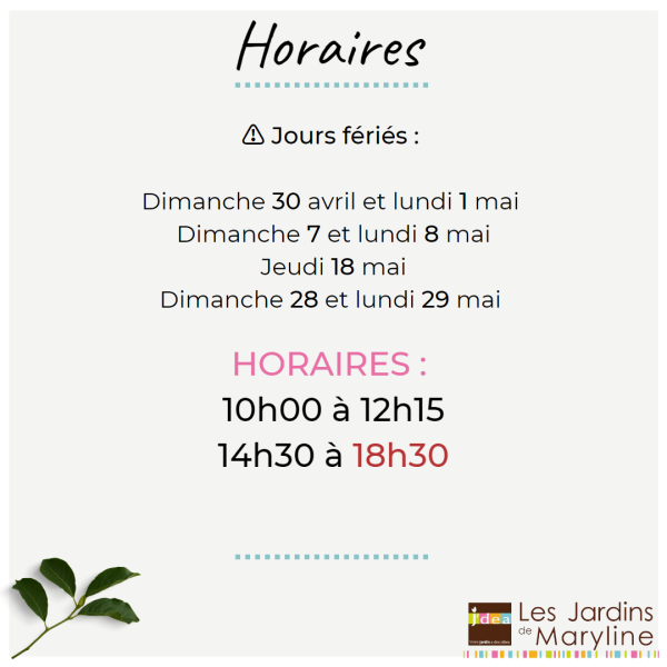 horaires jours fériés